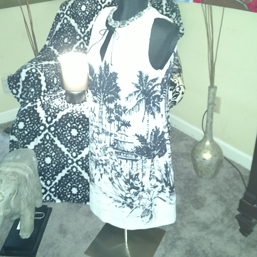 Life after the Pandemic... pretty b/w dress sz14